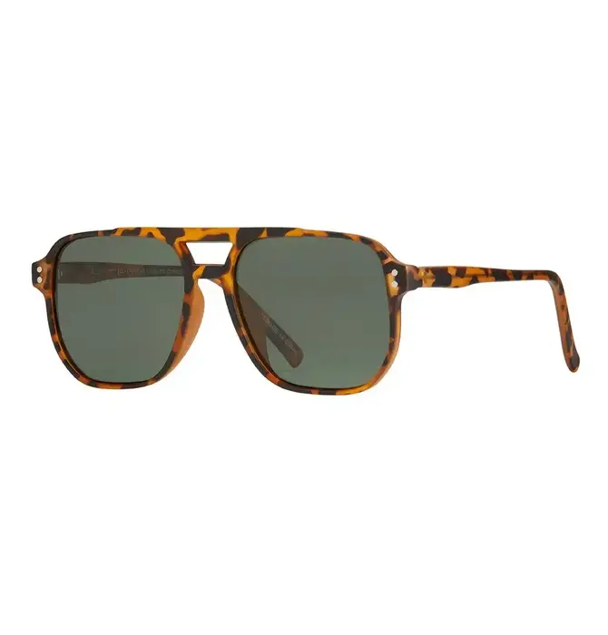 Sunglasses | "Pedro" | Honey Tortoise + Grey-Green Polarized Lens