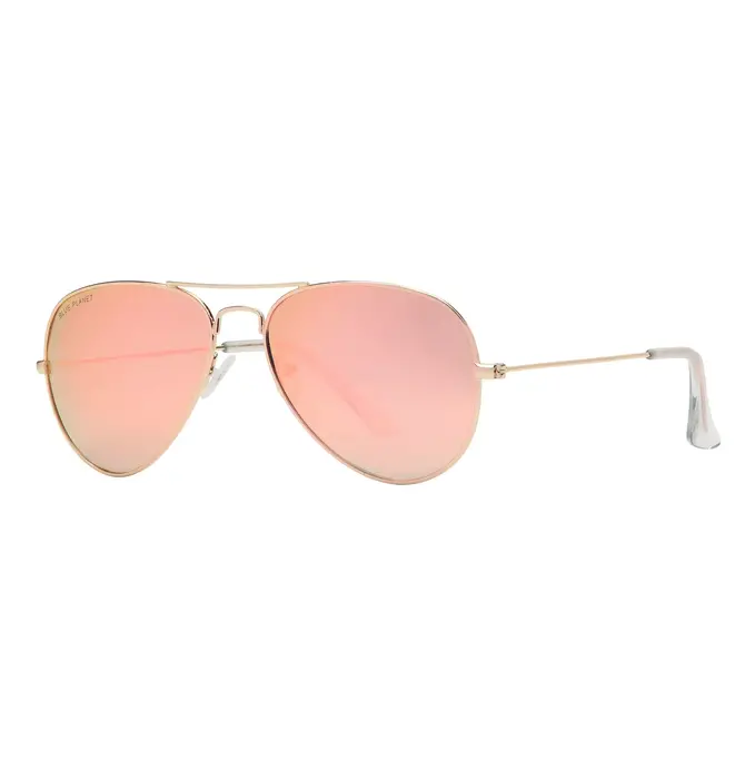 Sunglasses | "Wright II" | Gold + Rose Gold Mirror Polarized Lens