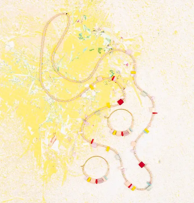 Necklace | Miyuki Tile Glass Beads