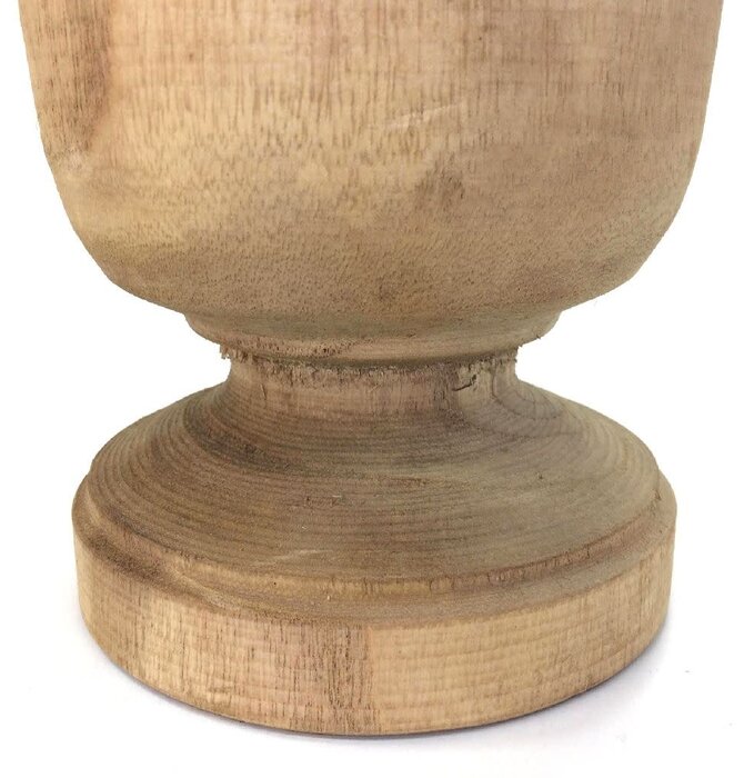 Vase | Footed | Hand-Carved Paulownia Wood