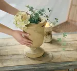Vase | Footed | Hand-Carved Paulownia Wood