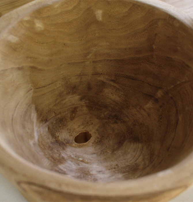 Vase | Footed | Hand-Carved Paulownia Wood