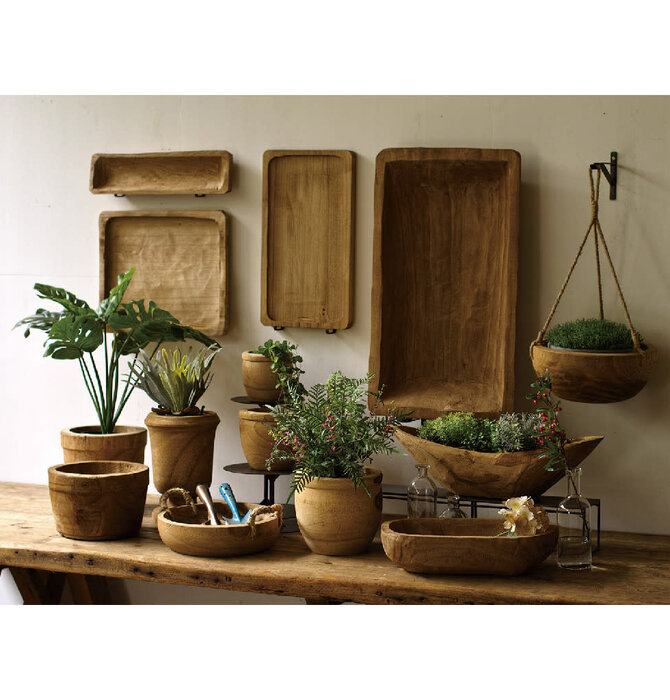 Vase | Footed | Hand-Carved Paulownia Wood