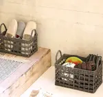 Basket | Handle Rectangular | Graphite