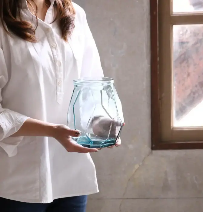 Vase | Valencia Recycled Glass | Origami