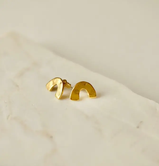 Earrings | Arc Studs | 24K Gold Plated