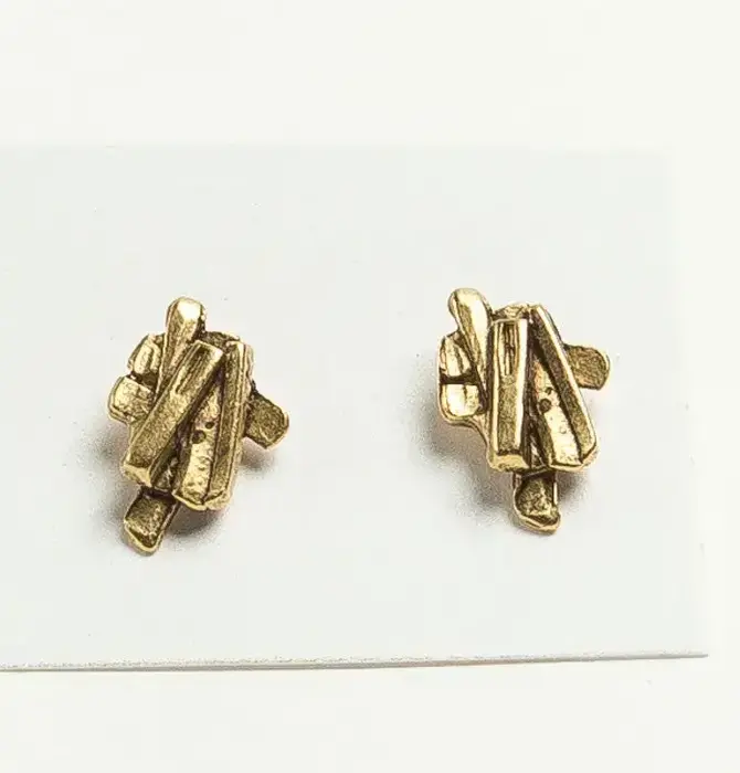 Earrings | Bar Stack Studs | 24KGP
