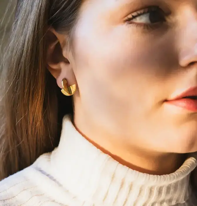 Earrings | Eclipse Stud | 24K Gold Plate