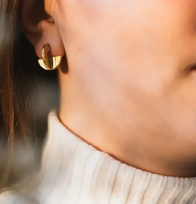 Earrings | Eclipse Stud | 24K Gold Plate