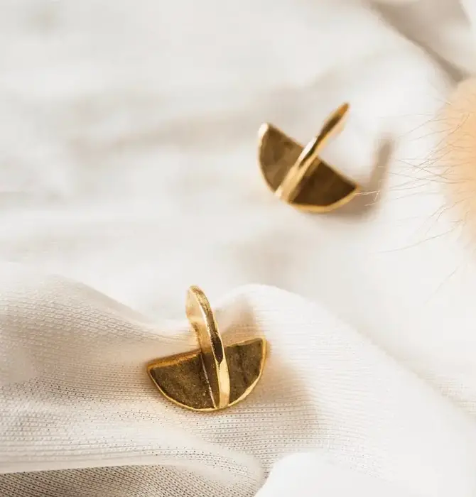 Earrings | Eclipse Stud | 24K Gold Plate