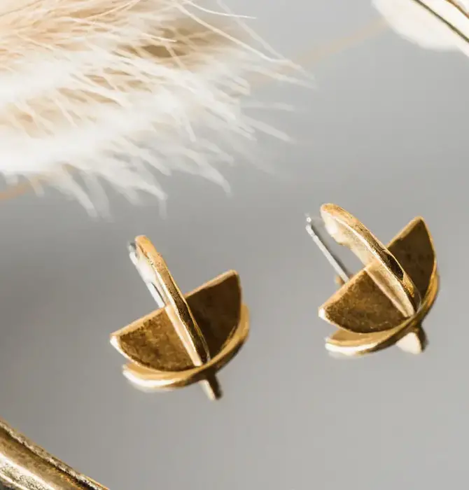 Earrings | Eclipse Stud | 24K Gold Plate