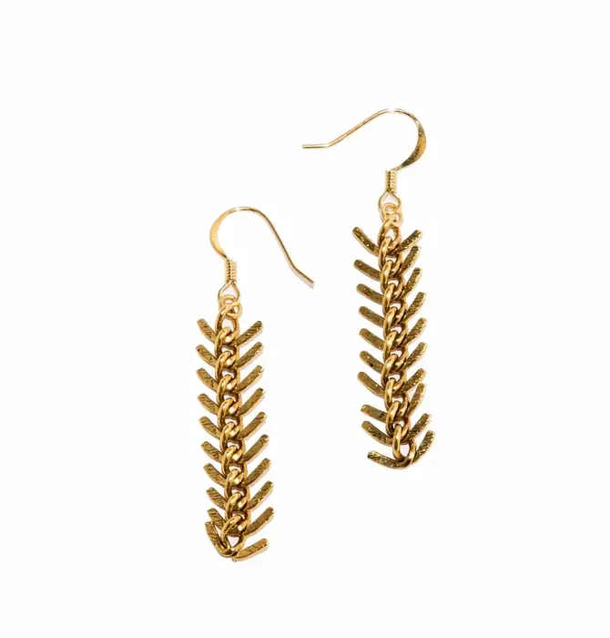 Earrings | Herringbone | 24K Gold Plated
