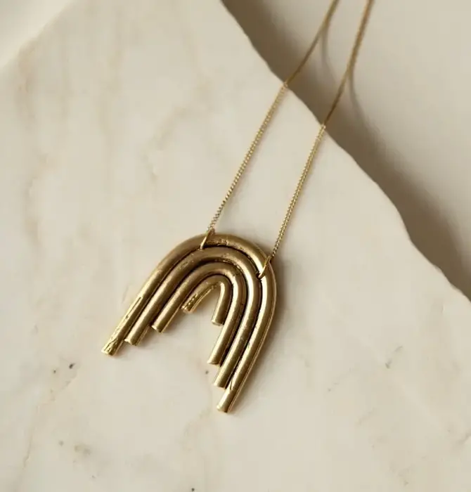 Necklace | Rainbow Pendant | Gold Plated