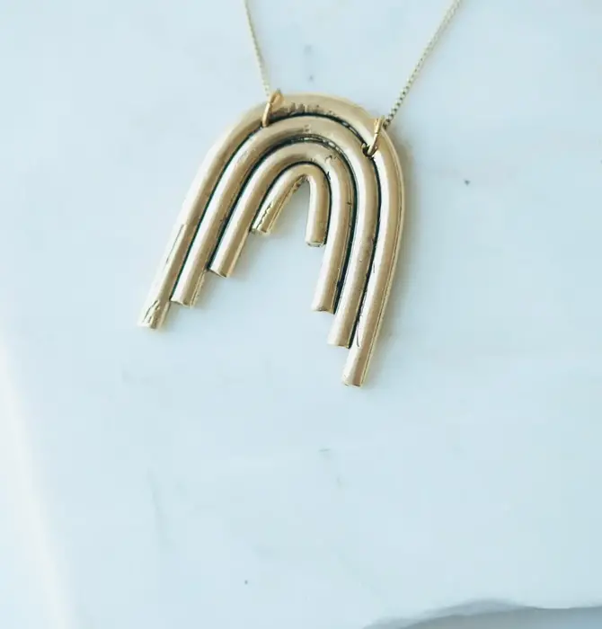 Necklace | Rainbow Pendant | Gold Plated