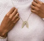 Necklace | Rainbow Pendant | Gold Plated