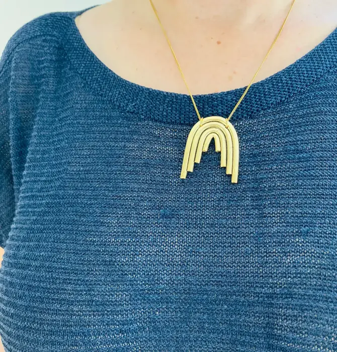 Necklace | Rainbow Pendant | Gold Plated