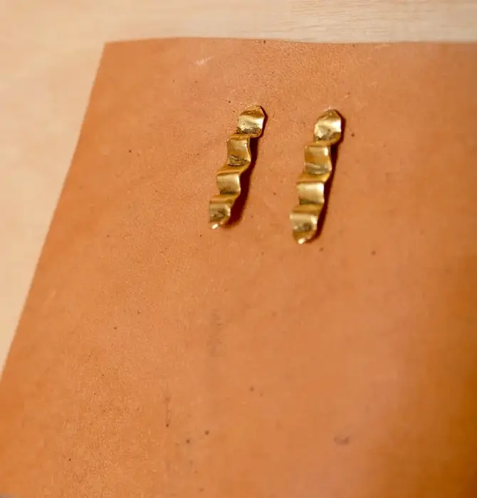 Earrings | Wave Studs | 24KGP