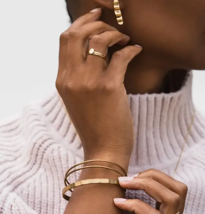 Earrings | Wave Studs | 24KGP