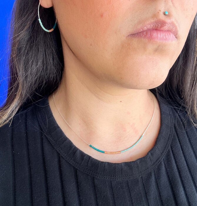 Necklace | "Septima" Dusk | 14K Gold Filled | Japanese Glass Beads