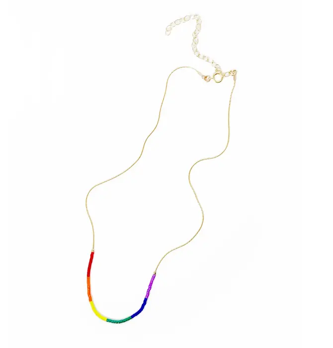 Necklace | "Septima" Rainbow | 14K Gold Filled | Japanese Glass Beads