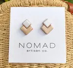 Earrings | Double Square Ceramic