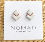 Earrings | Double Square Ceramic