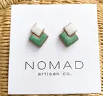 Earrings | Double Square Ceramic