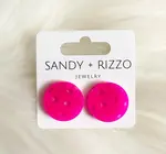 Earrings | Pickleball Stud | Hot Pink