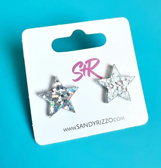 Earrings | Star | Silver Glitter