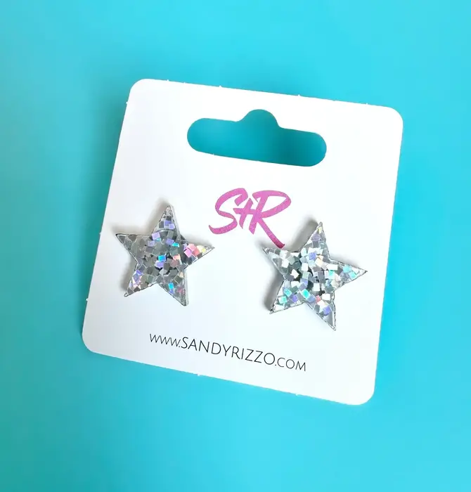 Earrings | Star | Silver Glitter
