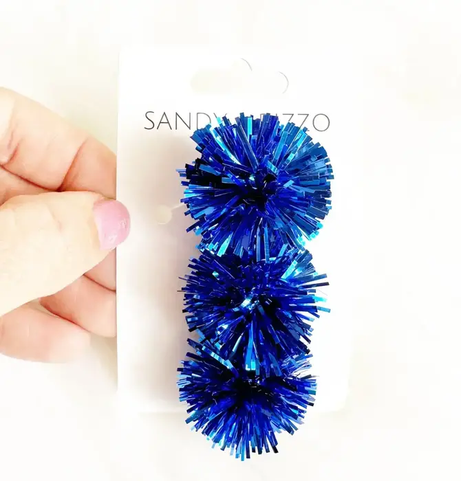 Hair Clip | Party Pom | Blue
