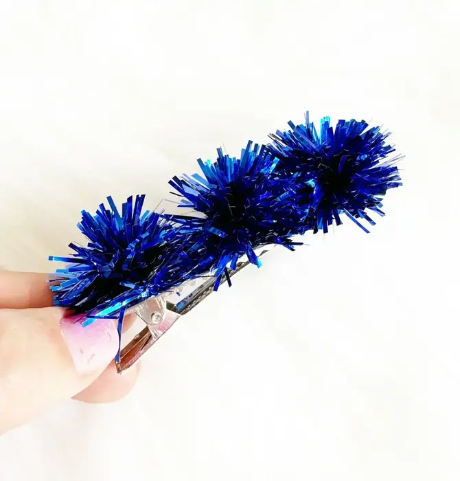 Hair Clip | Party Pom | Blue