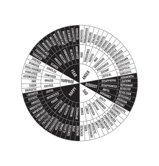 Art Print | PLENTY Feelings Wheel | Black/White