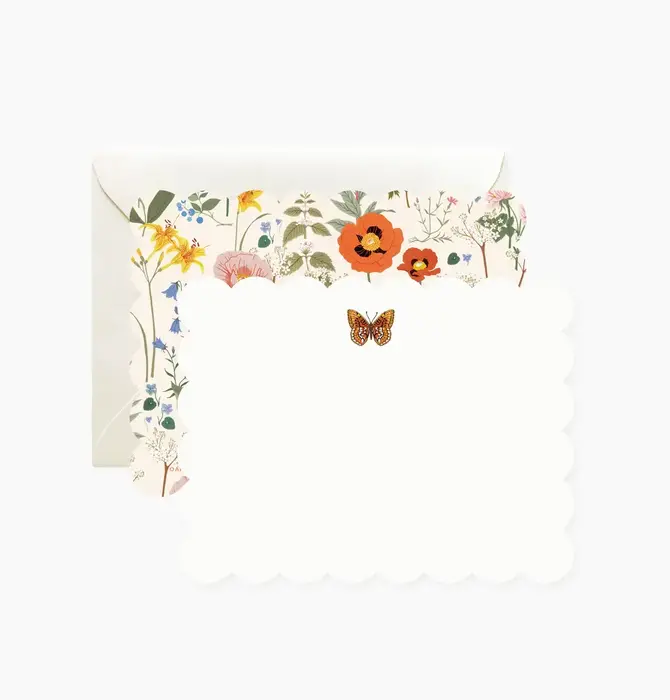 Notecards | Set of 4 | Wildflowers/White
