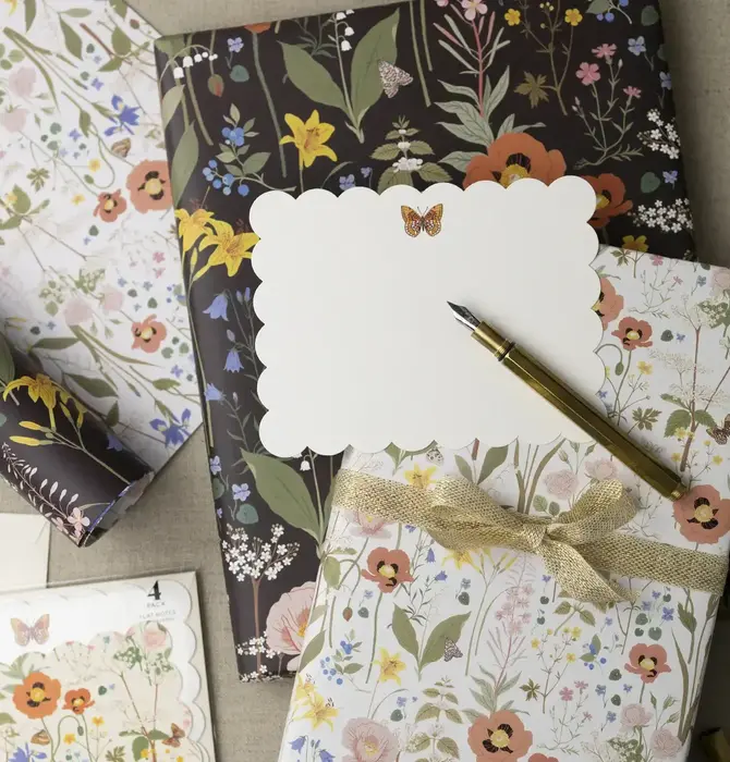 Notecards | Set of 4 | Wildflowers/White