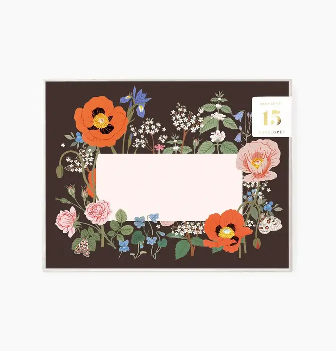 Envelopes | Set of 15 | Wildflowers/Black