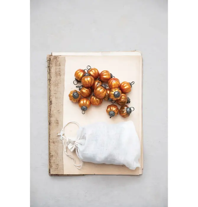 Ornament Set | Recycled Glass | Orange