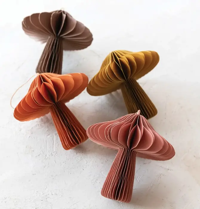 Ornament | Paper Honeycomb Mushroom (4 Colors)