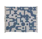 Throw Blanket | Recycled Cotton Blend | Abstract Blue
