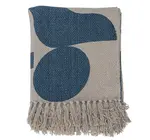 Throw Blanket | Recycled Cotton Blend | Abstract Blue
