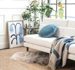 Throw Blanket | Recycled Cotton Blend | Abstract Blue