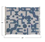 Throw Blanket | Recycled Cotton Blend | Abstract Blue