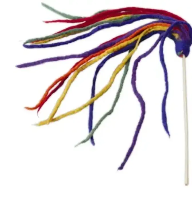 Cat Toy | Multi-Strand Teaser | Rainbow