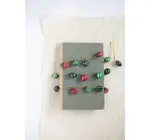 Garland | Mercury Glass Ornament | Red + Green | Gold Cord
