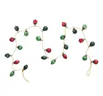 Garland | Mercury Glass Ornament | Red + Green | Gold Cord