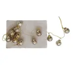 Garland | Mercury Glass Ornament | Antique Gold | Etched Snowflake | Gold Cord