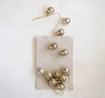 Garland | Recycled Glass Ornament | Antique Gold | Etched Snowflake | Gold Cord