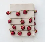 Garland | Mercury Glass Ornament | Red | Gold Cord