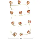 Garland | Recycled Glass Ornament | Silver + Coral | Etched Leaf | Gold Cord