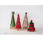 Figure | Wool Felt Tree | Red + Green + Cream | Red Star
